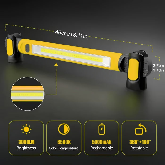 🔥LAST DAY ONLY 49% OFF - 🔦3000LM Work Light Flashlight with Magnetic Base & Hanging Hooks