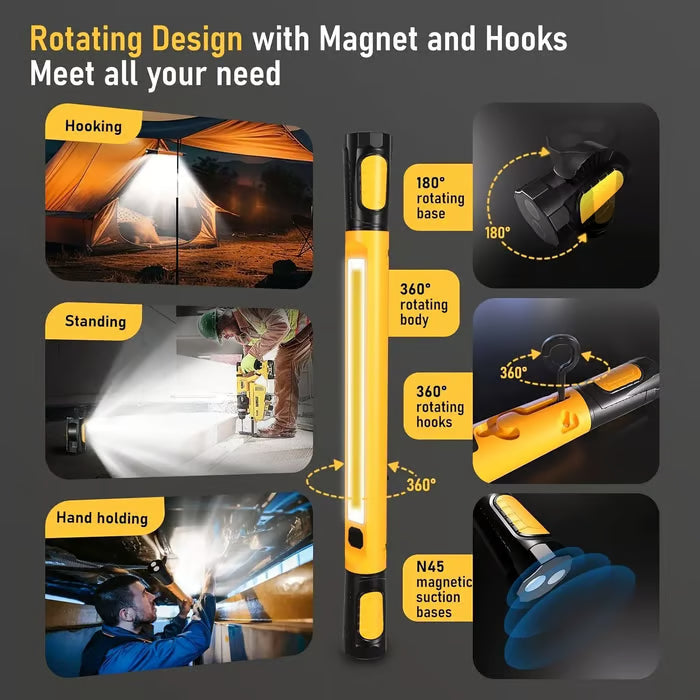 🔥LAST DAY ONLY 49% OFF - 🔦3000LM Work Light Flashlight with Magnetic Base & Hanging Hooks